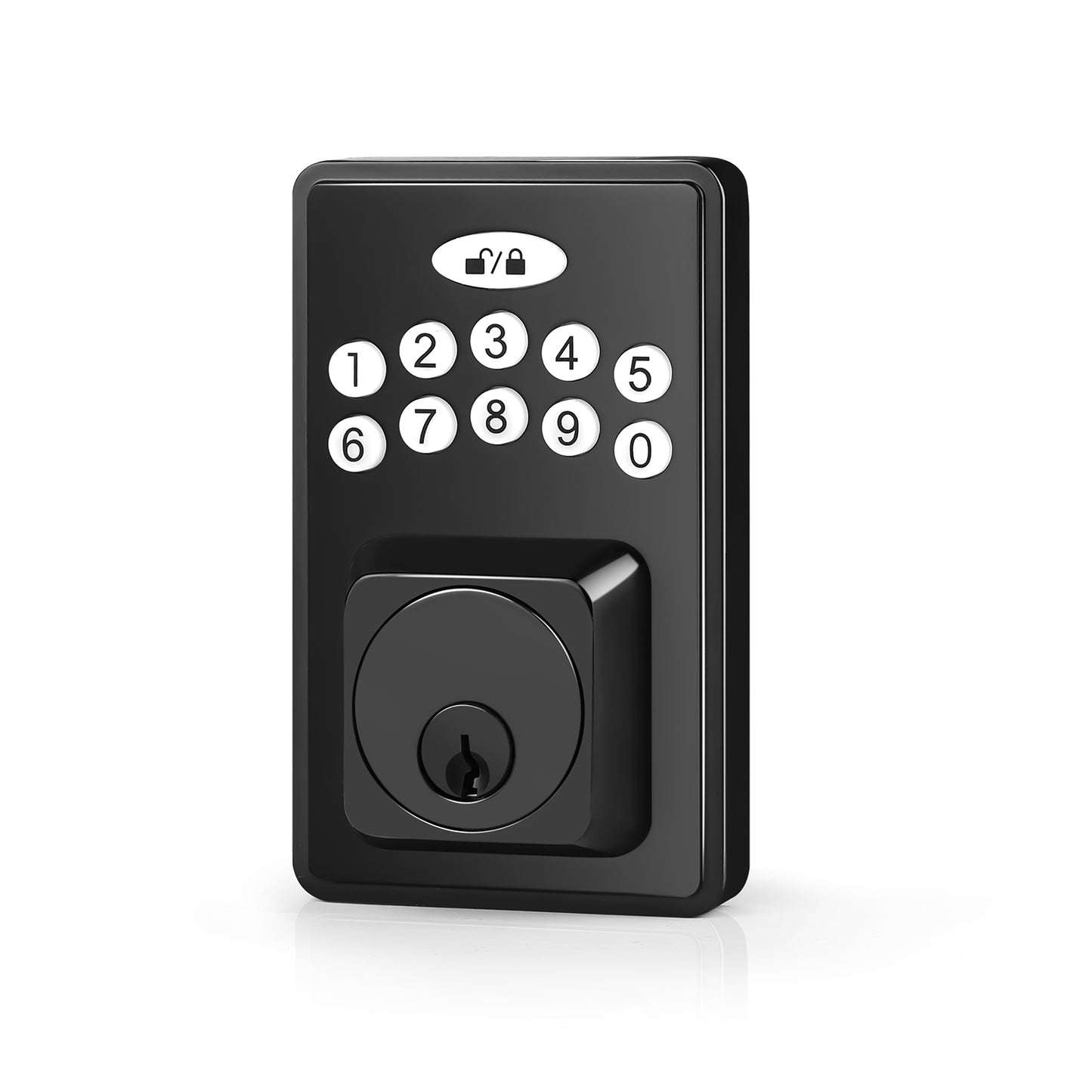 Tinewa Electronic Digital Keypad Deadbolt, Black Square Smart Deadbolt Lock, Entry Door Lock with Keypad, Front Door Lock with Keys, Auto Lock DLDS801BK