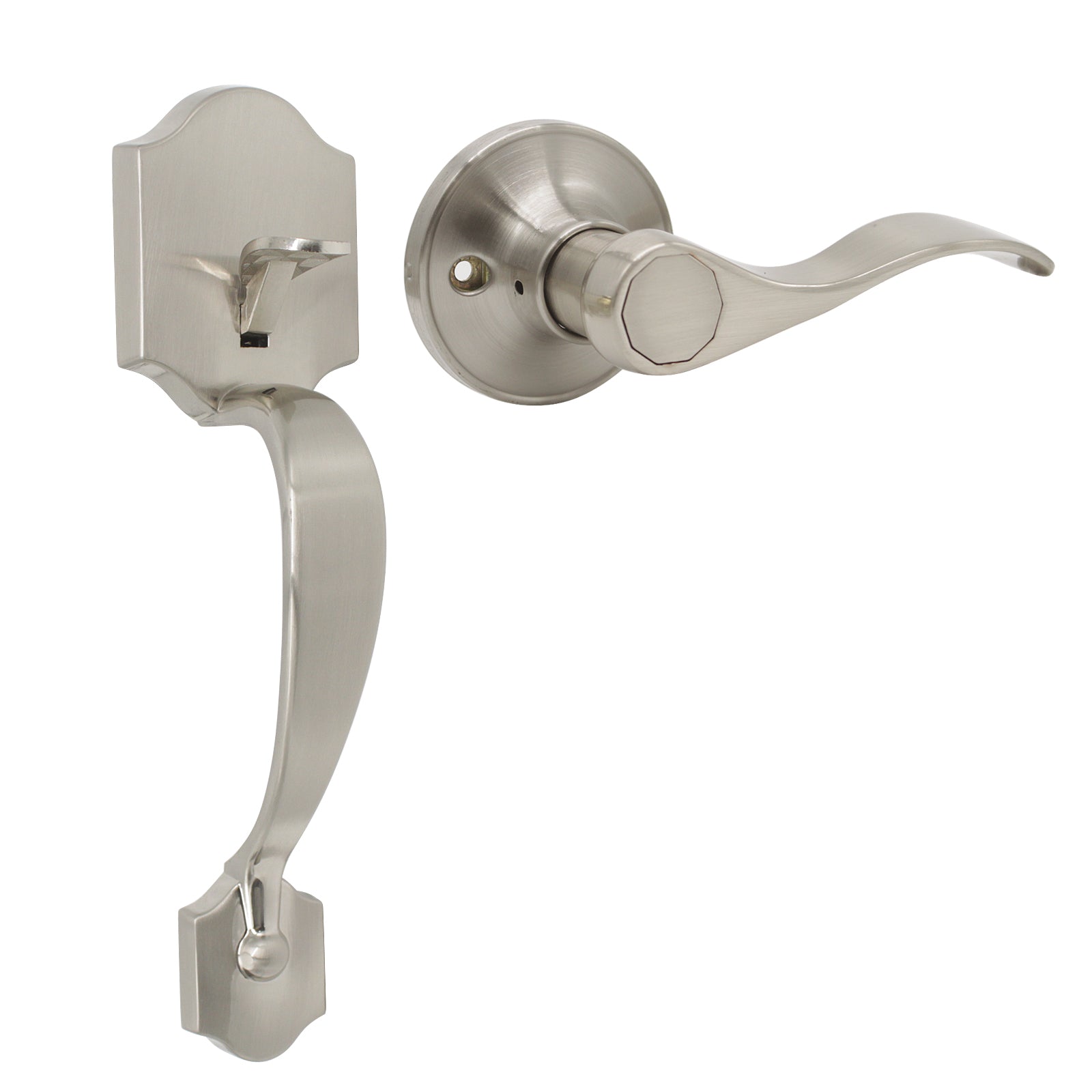 Tinewa Single Cylinder Handleset, Front Door Handle with Lever Inside,